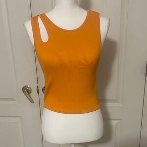 Forever 21 Vibrant Orange Cutout Tank Top